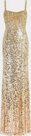 Jenny Packham Mirabeau Crystal Sequined Trumpet Gown