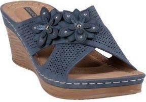 Good Choice Shoes Nylie Platform Wedge Slide Sandal in Navy at Nordstrom Rack, Size 9.5