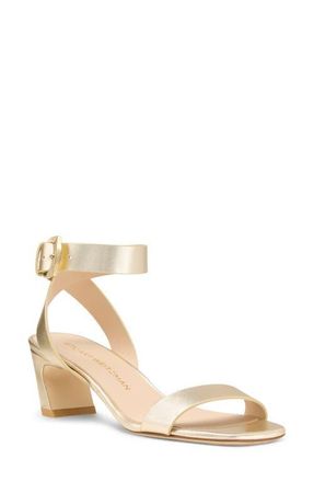 Stuart Weitzman Sai Sandal 50 in Light Gold at Nordstrom, Size 10.5