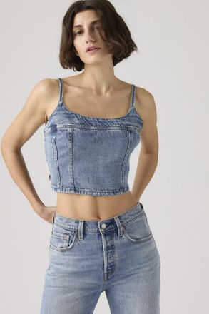 Levi's Camiseta sin mangas Jadine Denim Cami - Mujer - XS - Azul / Twisted Stone