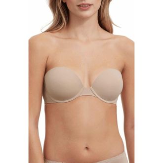 Skarlett Blue Breathless Strapless Plunge Push-Up Bra in Cashmere at Nordstrom, Size 32Ddd