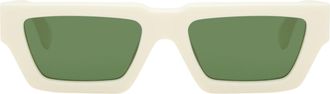 Off-white Off White Rechthoekige zonnebril voor dames uit de Manchester-collectie (Wit/Groen)