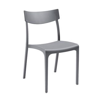 Dmora Dmora - Sillas De Jard&iacute;n Lupia, Silla De Jardin, Asiento Exterior Multiusos, Banco De Jard&iacute;n, Made In Italy, 54x46 H80 Cm, Gris