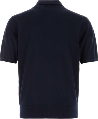 Dries Van Noten Mens Navy Blue Wool Murice Solo Shirt Exterior: Merino Maglie Sweater