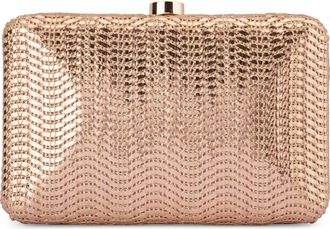 Olga Berg Hannah Textured Faux Leather Clutch in Copper at Nordstrom