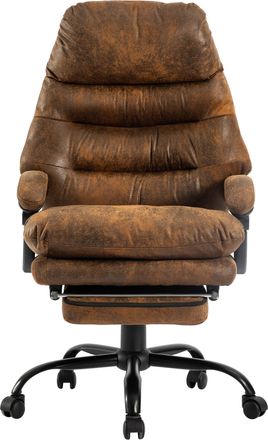 MID.YOU Mid.you Chefsessel, Braun, Schwarz, Metall, Kunststoff, Textil, Drehkreuz, 64x114-122x72 cm, Wippfunktion, Sitzfläche 360° drehbar, Büromöbel, Bürostü