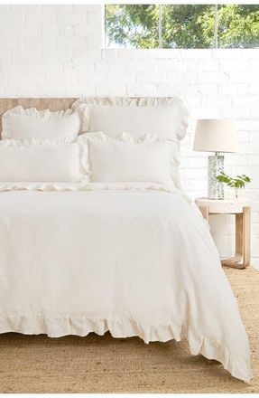Pom Pom at Home Charlie Linen Duvet Cover in Cream at Nordstrom, Size King