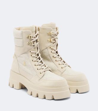 Bogner Sapporo suede-trimmed lace-up boots