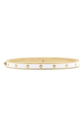 Kate Spade New York spot the spade enamel bangle bracelet in White at Nordstrom