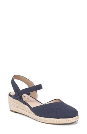 Life Stride Pilar Slingback Espadrille Platform Wedge Sandal in Lux Navy at Nordstrom, Size 6.5