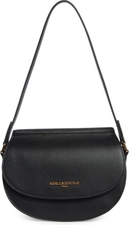 Karl Lagerfeld Corrine Leather Shoulder Bag in Black/Gold at Nordstrom Rack