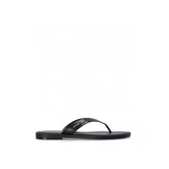 Michael Kors Schoenen, Dames, Zwart, 39 EU, Leer, Koko Flip Flop
