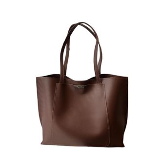 Generic Retro Trendy Shoulder Bag Large Capacity Commuter Bag Solid Color PU Leather Tote Bags Female Casual Handbag for Women Gifts