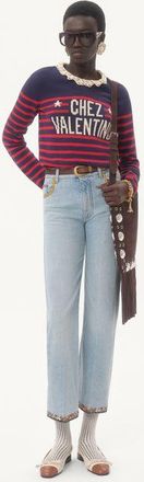 Valentino Maglia In Cotone Donna PROVENCE BLUE/PARIS XL