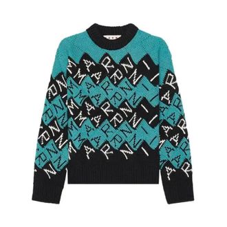 Marni 3D Blocks Logo Knit Wool Sweater - Black
