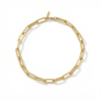 Pompeii3 Yasmine 6mm Paperclip Anklet 18k Gold Plated 10 Length