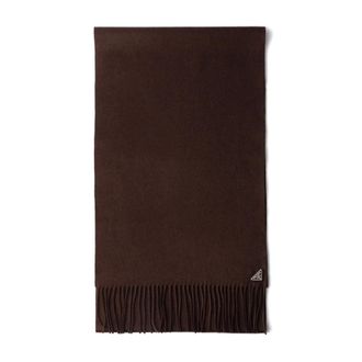 Prada Triangle-logo Fringe Scarf