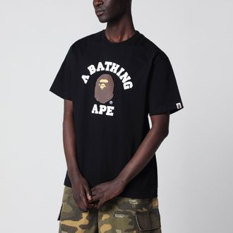 A Bathing Ape T-shirt nera con stampa logo