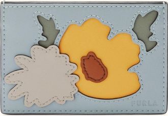 Furla Allegra Porta Carte Di Credito S Toni Crema Multicolore Pelle Di Vitello A Blocchi Di Colore Sydney Donna