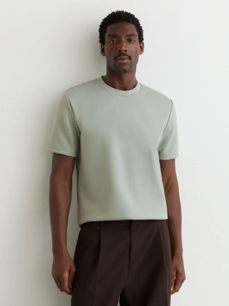 Reiss Mint Green Premium-interlock Modern-fit T-shirt, Xxl