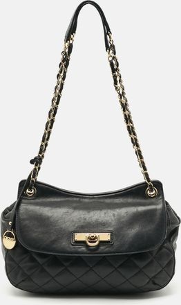 DKNY Dkny Black Quilted Leather Chain Shoulder Bag