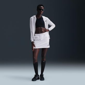 Nike Womens Nike Sportswear Club Fleece Mid-Rise Skirt in Brown | HV2344-051