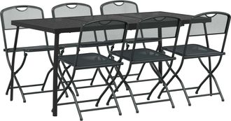 vidaXL Juego De Muebles De Exterior 7 Uds. Gris Antracita Vidaxl