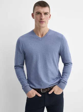 Le 31 Mens Minimalist V-neck sweater