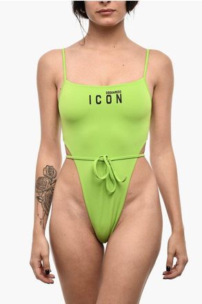 Dsquared2 Nylon One-Piece Swimsuit ICON with Open Back size 40