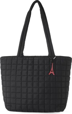 Nollia Quilted Tote Bag for Women - Lightweight Travel Shoulder Bag with Spacious Interior - Handbag with Eiffel Tower Charm