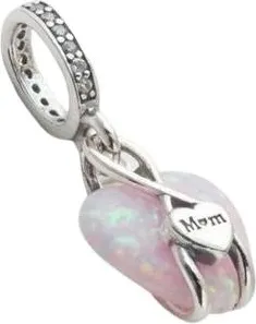 Pandora Accessoires, Dames, Roze, ONE Size, Mom Opalescent Hart Bedel