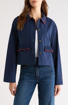 Damson Madder Lykke Button-Up Shirt in Navy at Nordstrom Rack, Size 4 Us / 8 Uk