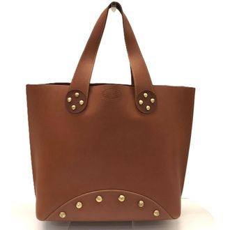 Celine Brown Leather Handbag Tote Bag (Pre-Owned)
