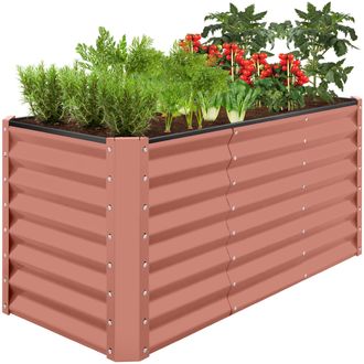 Best Choice Products 4x2x2ft Outdoor Metal Raised Garden Bed, Planter Box for Vegetables, Flowers, Herbs