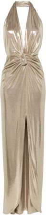 Nissa lamé maxi dress - women - Polyester/Polyester/Spandex/Elastane/Spandex/Elastane - 40 - Gold