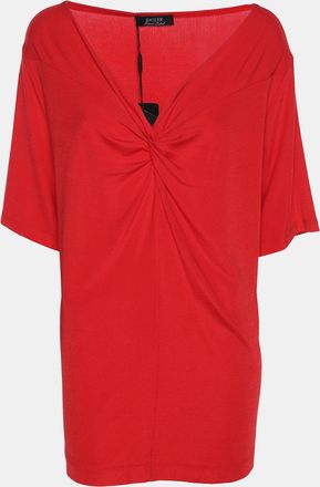 Basler Red Jersey V Neck Tops