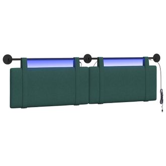 vidaXL Cabecero Colgante Verde Oscuro Tela Vidaxl