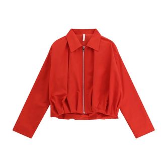 Imperial Light Jackets, female, Red, Size: XS Straight-cut Jacket with Classic Collar