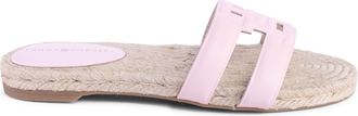 Tommy Hilfiger Womens Espadrille Flat Sandals - Pink Leather - Size EU 39