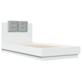 Berkfield Home Durable Bed Frame with LED without Mattress White 90x200 cm