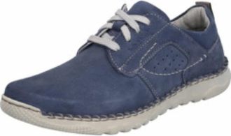 Josef Seibel Schoenen, Heren, Blauw, 44 EU, Casual heren veterschoenen in donkerblauw