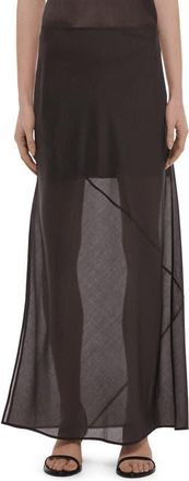 Helmut Lang Layered Sheer Skirt in Bistre at Nordstrom, Size 10