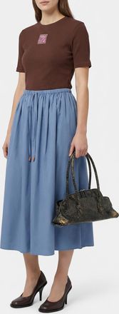 Marni T-shirt With Colorfully Embroidered Logo, Womens, Brown