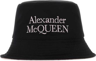 Alexander McQueen Stijlvolle Omkeerbare Blackylon Hoed - Heren - Hoeden - Zwart - M - Accessoires