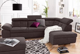 Exxpo Sofa Fashion Ecksofa »Spring, super bequem und komfortabel mit Armteil- und Kopfteilfunktion« wahlweise mit Bettfunktion und Bettkasten, L-Form
