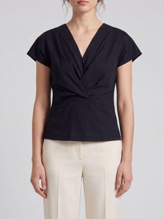 Isabel Marant Draped V-Neck Short-Sleeved Cotton Top