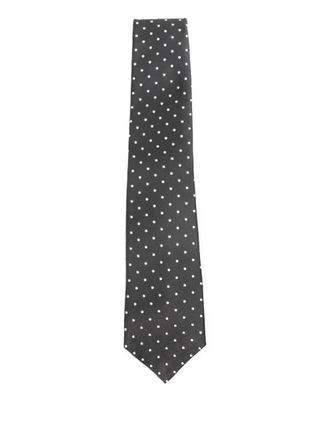 Kiton polka-dot silk tie - Black