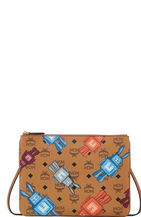MCM Aren Crossbody Pouch in Rabot Visetos in Cognac at Nordstrom