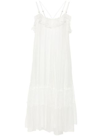 Nissa floral-lace-detail silk dress - women - Silk/Polyamide/Viscose - 36 - White