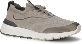 Brunello Cucinelli Techno Cotton Knit Sneaker - Brown